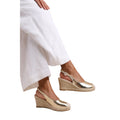 Gold-Metallic - Side - Where´s That From Womens-Ladies Nevada Diamante PU Sling Back Wedge