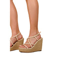 Cream - Back - Where´s That From Womens-Ladies Elen Ankle Strap Wedge