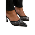 Black - Back - Where´s That From Womens-Ladies California Diamante Sling Back Wide High Heels