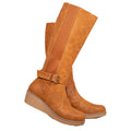 Tan - Front - Where´s That From Womens-Ladies Ayleen Wedge Knee-High Boots