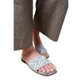 Silver - Front - Where´s That From Womens-Ladies Blossom Textured Wide Band Flat Sandals