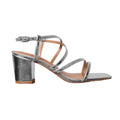 Silver - Front - Where´s That From Womens-Ladies Sidra Crossover Strap Mid High Block Sandals