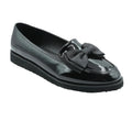 Black - Front - Where´s That From Womens-Ladies Alpha Bow Detail Extra Wide Loafers