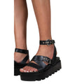 Black - Side - Where´s That From Womens-Ladies Layla Buckle Wide Platform Sandals