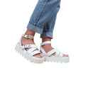 White - Front - Where´s That From Womens-Ladies Layla Buckle Wide Platform Sandals