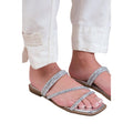 Silver - Front - Where´s That From Womens-Ladies Dream Diamante Strappy Flat Sandals