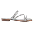 Silver - Back - Where´s That From Womens-Ladies Dream Diamante Strappy Flat Sandals