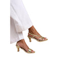 Gold - Back - Where´s That From Womens-Ladies Mykonos Sling Back Wide Low Block Heel Sandals