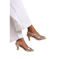 Silver - Back - Where´s That From Womens-Ladies Mykonos Sling Back Wide Low Block Heel Sandals