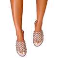 Nude - Front - Where´s That From Womens-Ladies Kellie Caged PU Wide Sliders