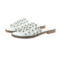 White - Front - Where´s That From Womens-Ladies Kellie Caged PU Wide Sliders