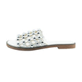 White - Back - Where´s That From Womens-Ladies Kellie Caged PU Wide Sliders