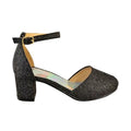 Black - Back - Where´s That From Girls Abena Glitter Closed Toe Mid High Block Sandals