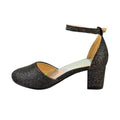 Black - Side - Where´s That From Girls Abena Glitter Closed Toe Mid High Block Sandals