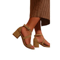 Gold - Back - Where´s That From Womens-Ladies Amber Glitter Peep Toe Strappy Mid High Block Sandals