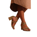 Gold - Front - Where´s That From Womens-Ladies Amber Glitter Peep Toe Strappy Mid High Block Sandals