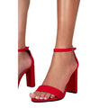 Red - Front - Where´s That From Womens-Ladies Skye Strappy Suede Buckle Block Heel Sandals