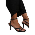 Black - Back - Where´s That From Womens-Ladies Austin PU Crossover Strap Mid Heel High Heels