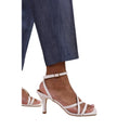 White - Back - Where´s That From Womens-Ladies Austin PU Crossover Strap Mid Heel High Heels