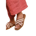 Mocha-Beige - Front - Where´s That From Womens-Ladies Arizona Striped Crossover Strap Flip Flops