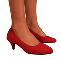 Red - Back - Where´s That From Womens-Ladies Shea Low Heel Court Pumps