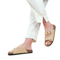 Khaki - Side - Where´s That From Womens-Ladies Sunset Double Strap Flat Sandals