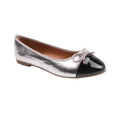 Silver-Metallic - Front - Where´s That From Womens-Ladies Janice PU Bow Detail Flat Ballerina Flats