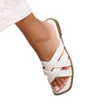 White - Front - Where´s That From Womens-Ladies Crete Multi Crossover Strap Sliders