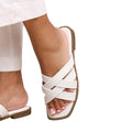 White - Back - Where´s That From Womens-Ladies Crete Multi Crossover Strap Sliders