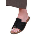 Black - Front - Where´s That From Womens-Ladies Sandra Fringe Flat Sliders