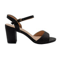 Black - Front - Where´s That From Womens-Ladies Paityn Glitter Buckle Block Heel Sandals