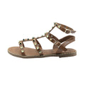 Tan - Side - Where´s That From Womens-Ladies Natalia Studded PU Gladiator Sandals