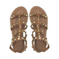 Tan - Lifestyle - Where´s That From Womens-Ladies Natalia Studded PU Gladiator Sandals