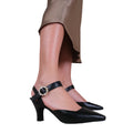 Black - Back - Where´s That From Womens-Ladies New Diamante PU Buckle Detail Wide Mid Heel Sandals