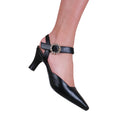 Black - Side - Where´s That From Womens-Ladies New Diamante PU Buckle Detail Wide Mid Heel Sandals