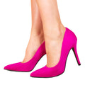 Hot Pink - Front - Where´s That From Womens-Ladies Leah Suede High Heel Pumps