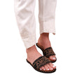 Black - Front - Where´s That From Womens-Ladies Note Text Straps Beaded Flat Sandals