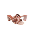 Tan - Front - Where´s That From Womens-Ladies Drama Cut Out PU Block Heel Sandals