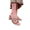 Tan - Back - Where´s That From Womens-Ladies Drama Cut Out PU Block Heel Sandals