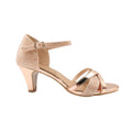 Champagne - Front - Where´s That From Womens-Ladies Artemis Faux Leather Mid Heel Sandals