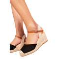 Black - Back - Where´s That From Womens-Ladies Blakely Faux Leather Closed Toe Low Wedge Sandals