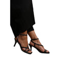 Black - Back - Where´s That From Womens-Ladies Austin PU Crossover Strap Wide Sandals