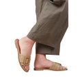 Natural - Front - Where´s That From Womens-Ladies Noon Raffia Faux Leather Flat Sliders