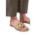 Natural - Back - Where´s That From Womens-Ladies Noon Raffia Faux Leather Flat Sliders