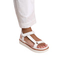 White - Front - Where´s That From Womens-Ladies Hawaii Studded Patent Faux Leather Multi Strap Sandals