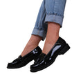 Black - Side - Where´s That From Womens-Ladies Imogen Tassel Patent Leather Slip-on Flatform Loafers