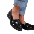 Black - Lifestyle - Where´s That From Womens-Ladies Imogen Tassel Patent Leather Slip-on Flatform Loafers