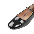 Black - Back - Where´s That From Womens-Ladies Minsk Patent Leather Buckle Detail Low Heel Pumps