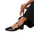 Black - Lifestyle - Where´s That From Womens-Ladies Minsk Patent Leather Buckle Detail Low Heel Pumps