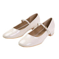 Cream - Front - Where´s That From Womens-Ladies Minsk Patent Leather Buckle Detail Low Heel Pumps